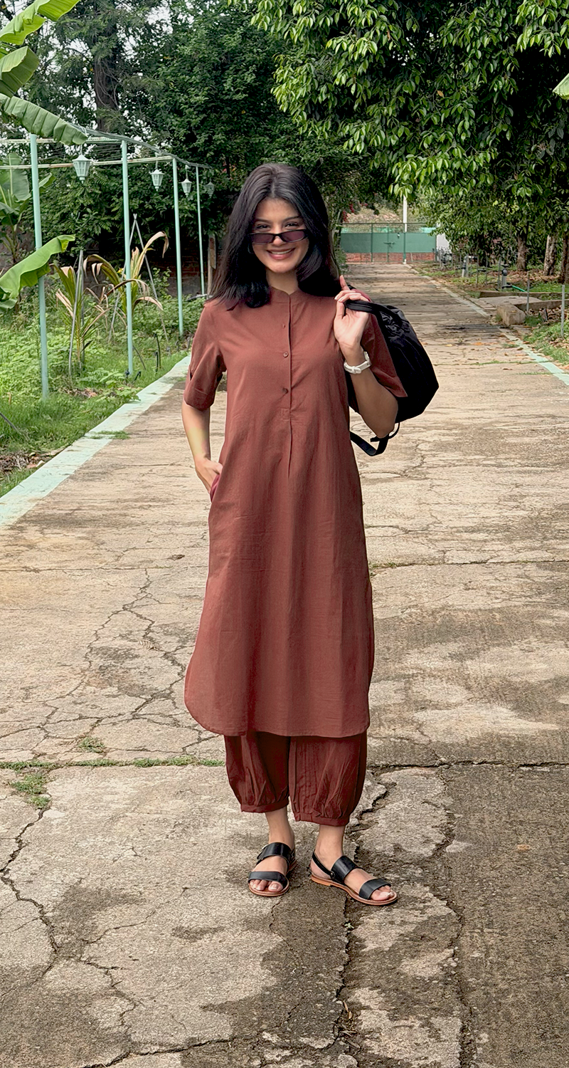 Butter Toast Kurta Co-Ord Set in Brown