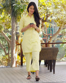 Bougainvillea Kurta in Butter Yellow