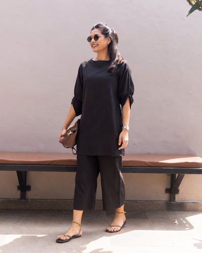 Front Row Co-ord Set in Ink Black