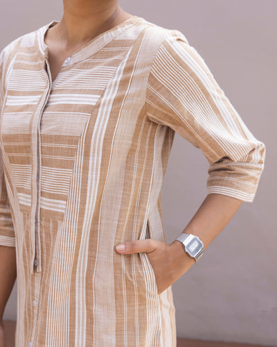 Matchstick Kurta in Almond Brown
