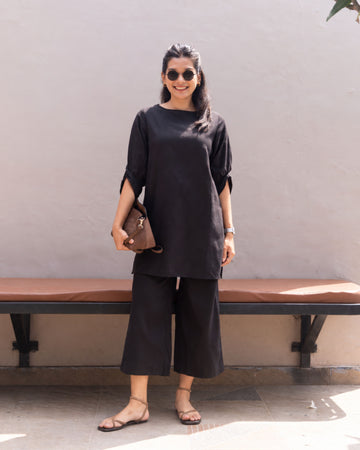 Front Row Co-ord Set in Ink Black