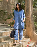 Sunday Paper Co-ord Set in Easy Blue