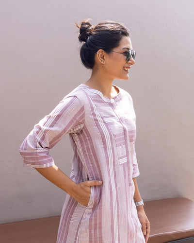Matchstick Kurta in Dusty Lilac