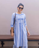 Matchstick Kurta in Cobalt Blue