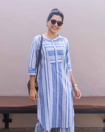 Matchstick Kurta in Cobalt Blue