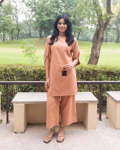 Front Row Co-ord Set in Dusty Peach