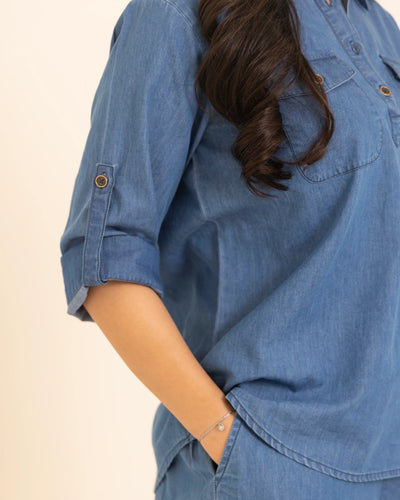 Masala Chai Co-Ord Set in Denim