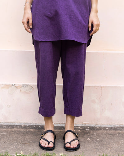 Silver Hoops Pants in Jamun Purple