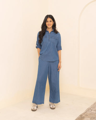 Masala Chai Co-Ord Set in Denim
