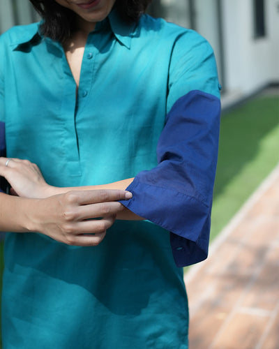 Postcard Co-ord Set in Deep Teal