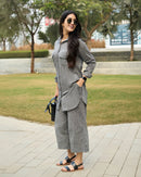 Bougainvillea Kurta Set in Grey