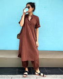 Butter Toast Kurta Co-Ord Set in Brown