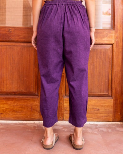 Silver Hoops Pants in Jamun Purple