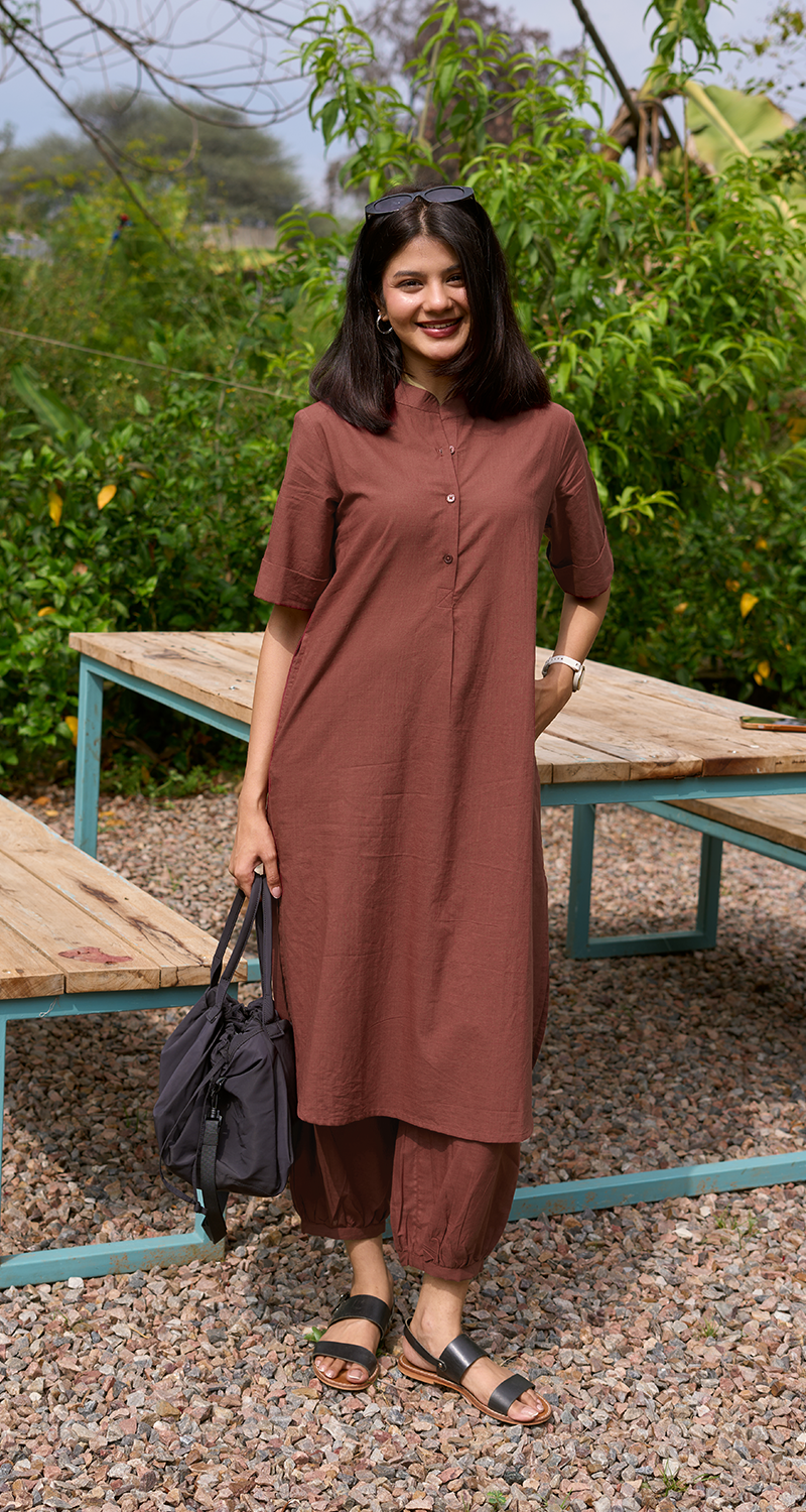 Butter Toast Kurta in Brown