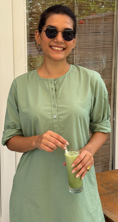 Iced Coffee Top in Matcha Green