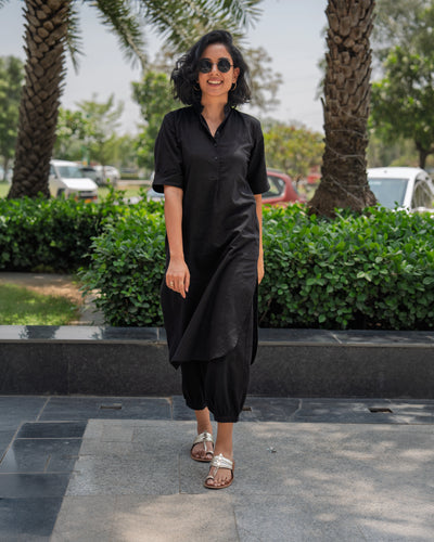 Butter Toast Kurta Co-Ord Set in Black