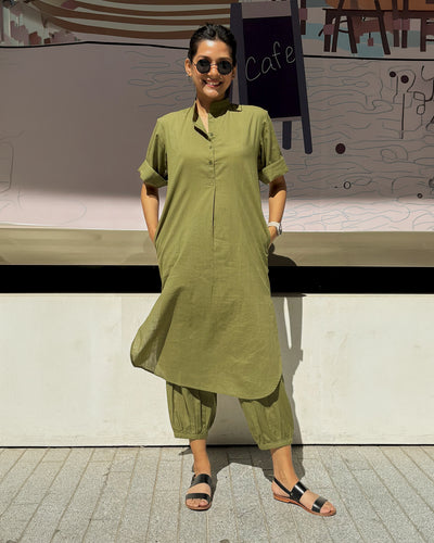 Butter Toast Kurta Co-Ord Set in Olive Green