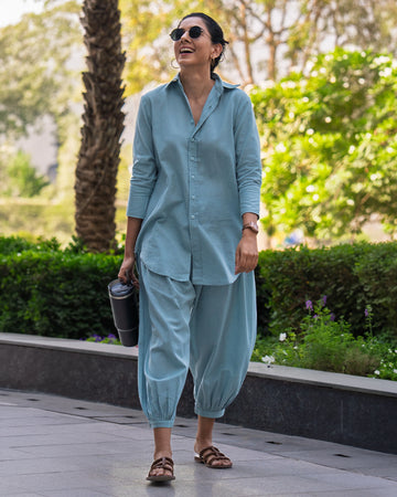 Slow Life Co-Ord Set in Sea Green
