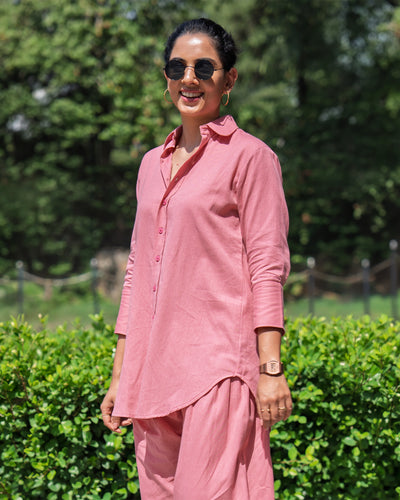 Slow Life Shirt in Salmon Pink