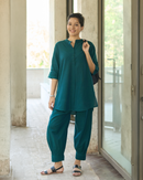 Sunday Paper Kurta in Quiet Teal