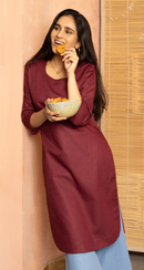 Fairy Lights Kurta in Burgundy