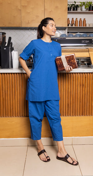 Iced Coffee Set in Blue Pea