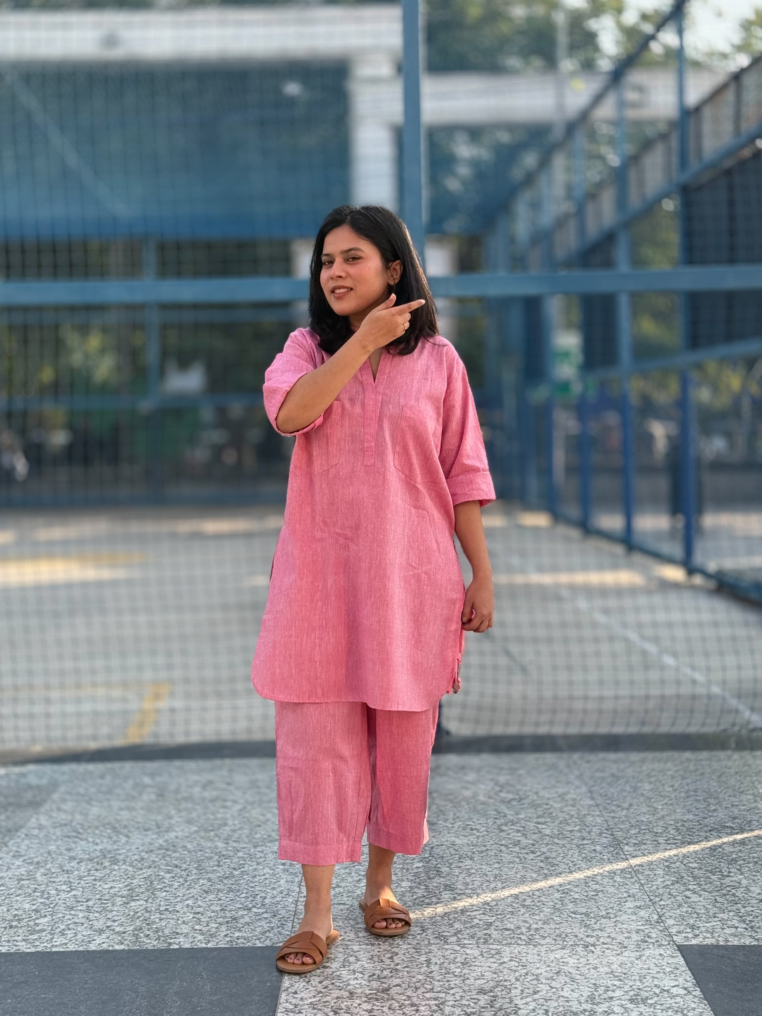 Silver Hoops Pants in Spring Pink