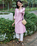 Mixtape Vol. 1 Kurta in Pink Vinyl