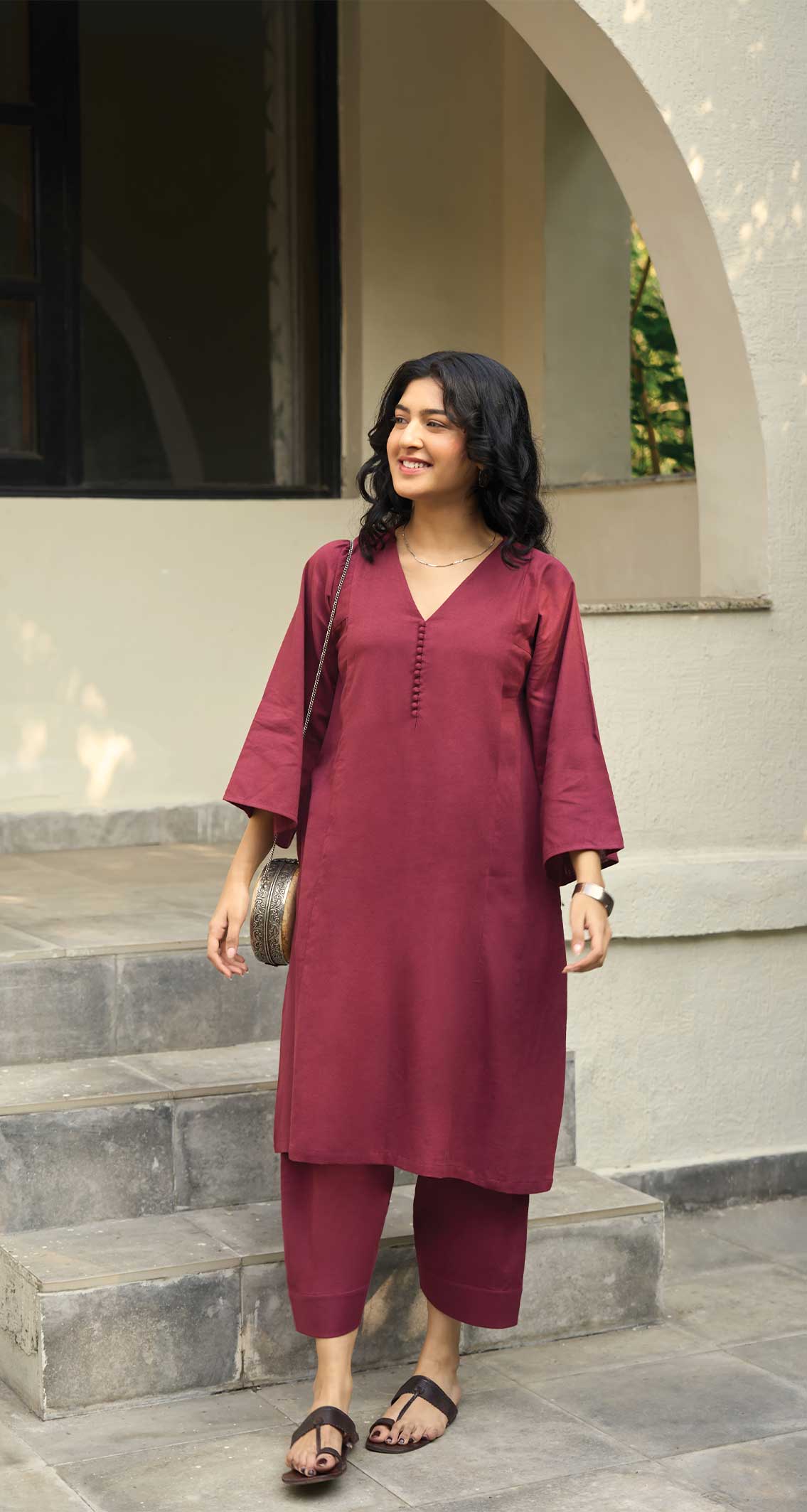 Lip Tint Kurta in Burgundy