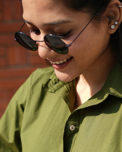 Beach Walk Kurta in Olive Green