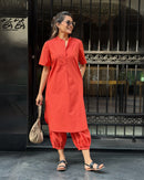 Butter Toast Kurta Co-Ord Set in Tomato Red