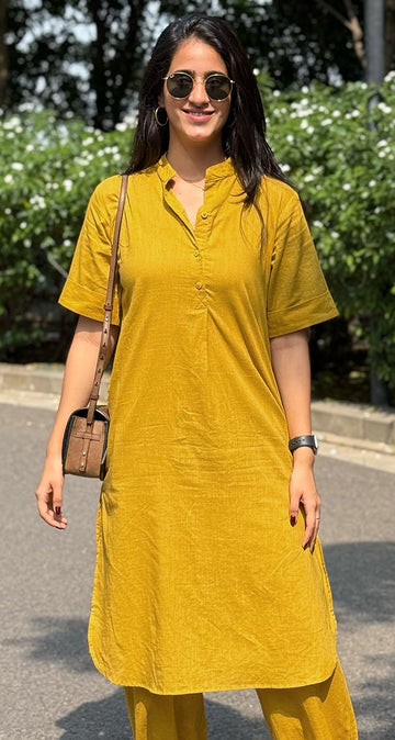 Butter Toast Kurta in Mustard