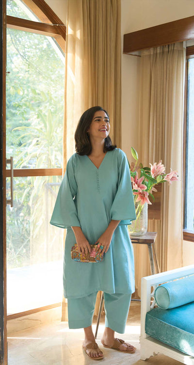 Lip Tint Kurta in Mint