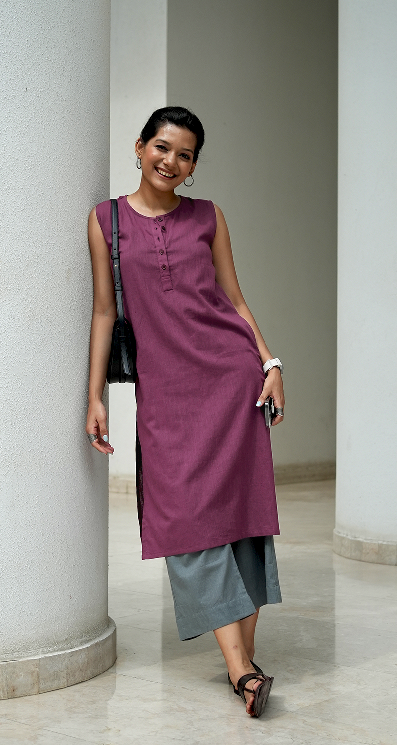 First Rain Kurta Set in Burgundy