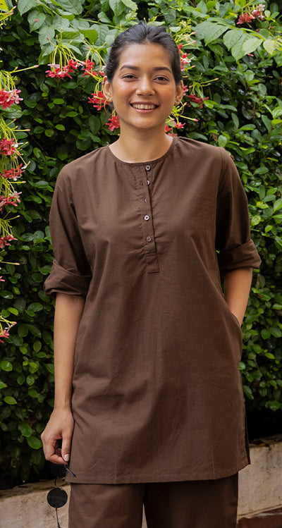 Iced Coffee Top in Espresso Brown