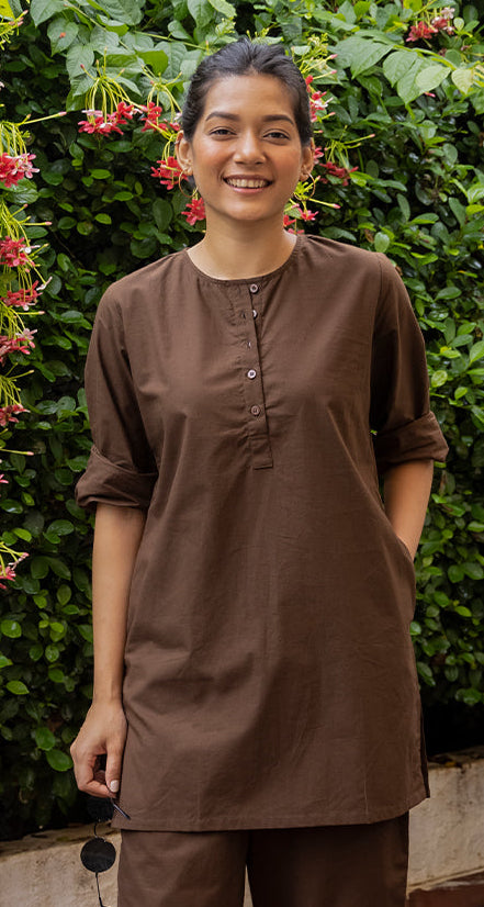 Iced Coffee Top in Espresso Brown