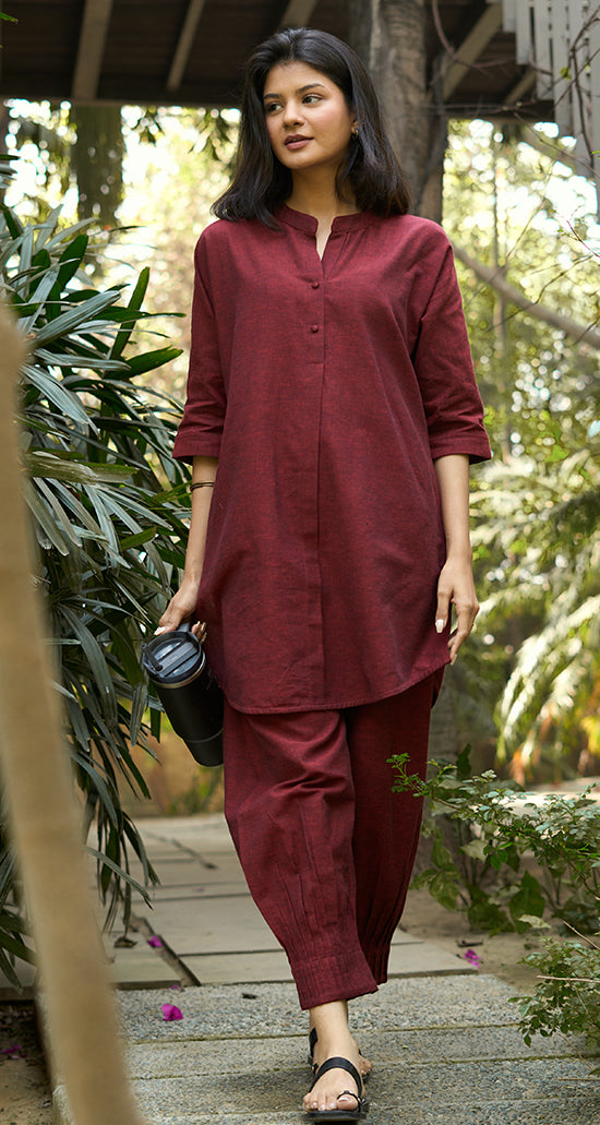 Sunday Paper Co-ord Set in Mellow Red