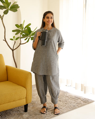Sunday Paper Co-ord Set in Calm Grey