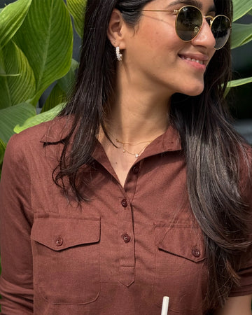 Masala Chai Top in Brown