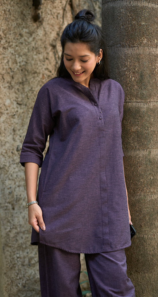 Sunday Paper Kurta in Moody Purple