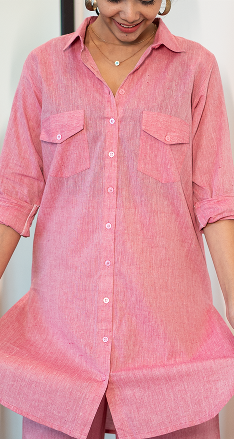 Bougainvillea Kurta in Spring Pink
