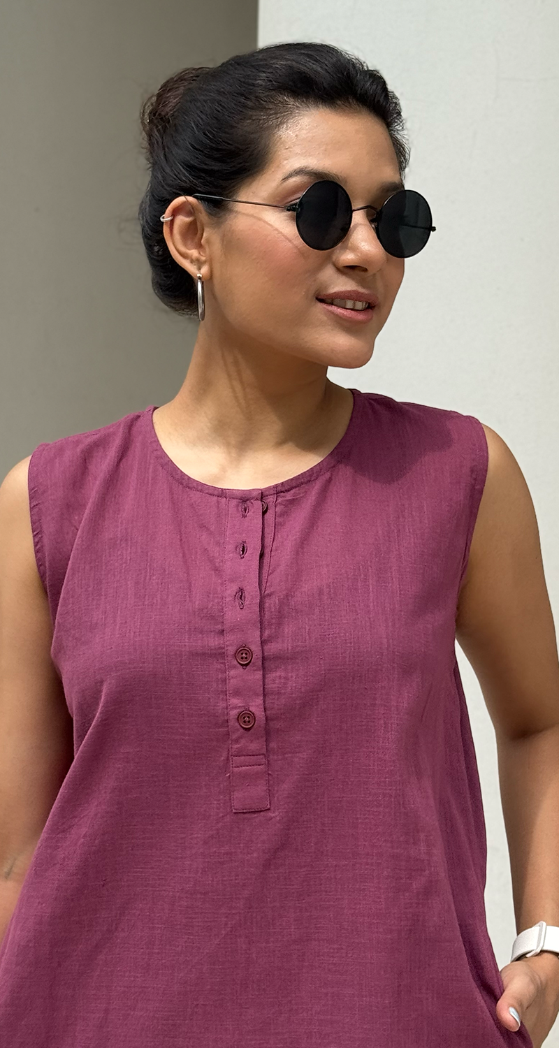 First Rain Kurta Set in Burgundy