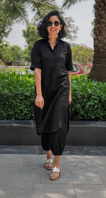 Butter Toast Kurta in Black