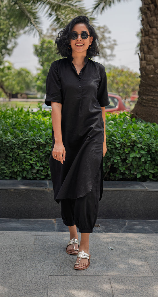 Butter Toast Kurta in Black