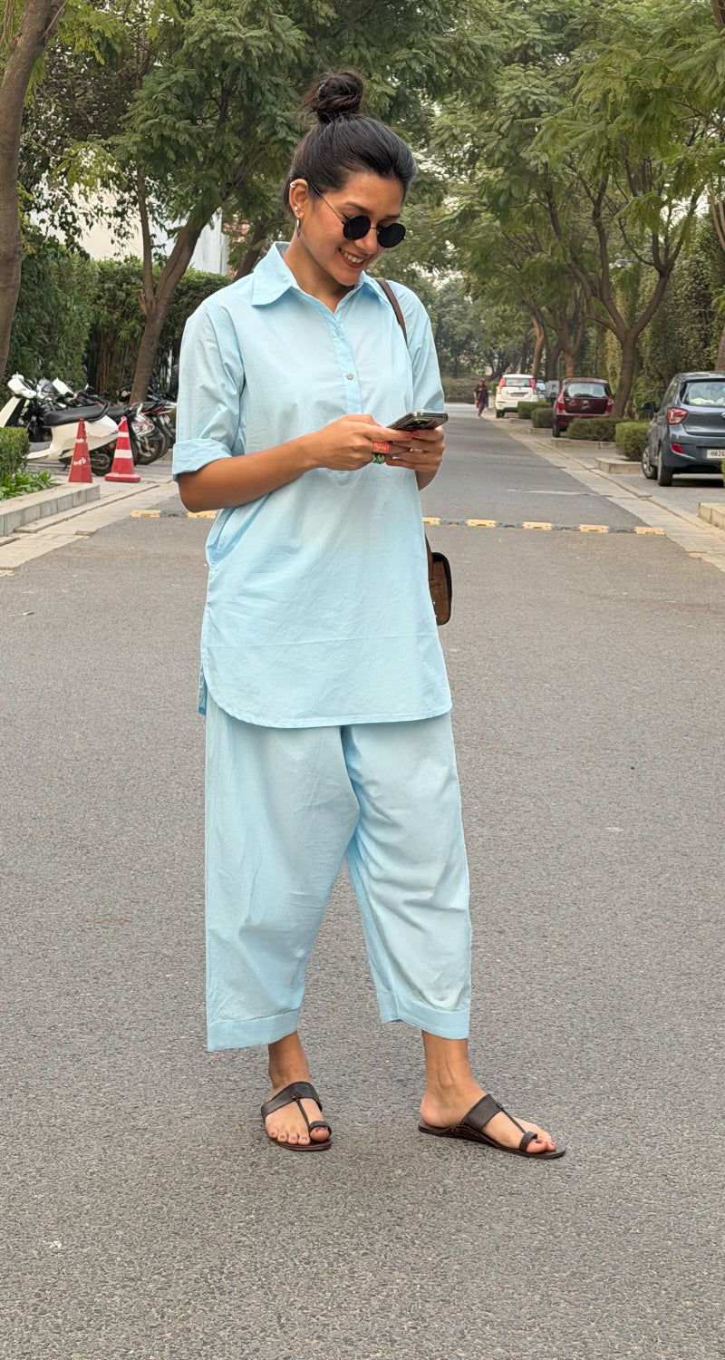 Beach Walk Co-Ord Set in Sky Blue