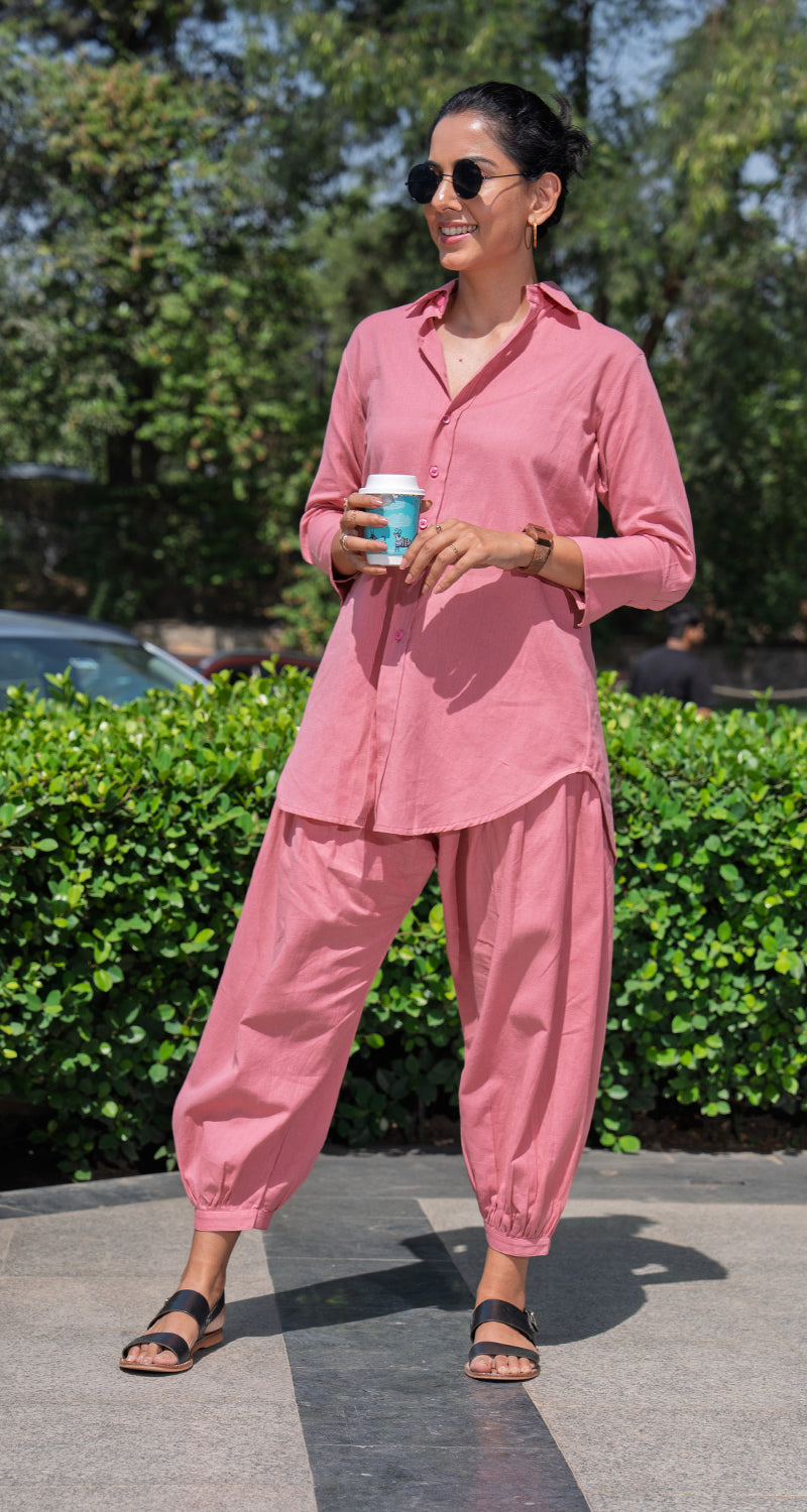 Slow Life Top in Salmon Pink