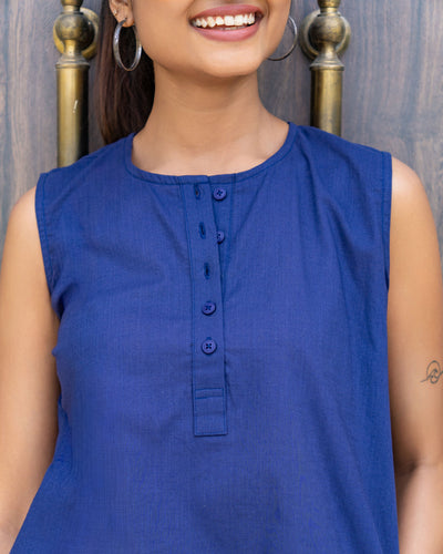 First Rain Kurta in Ink Blue