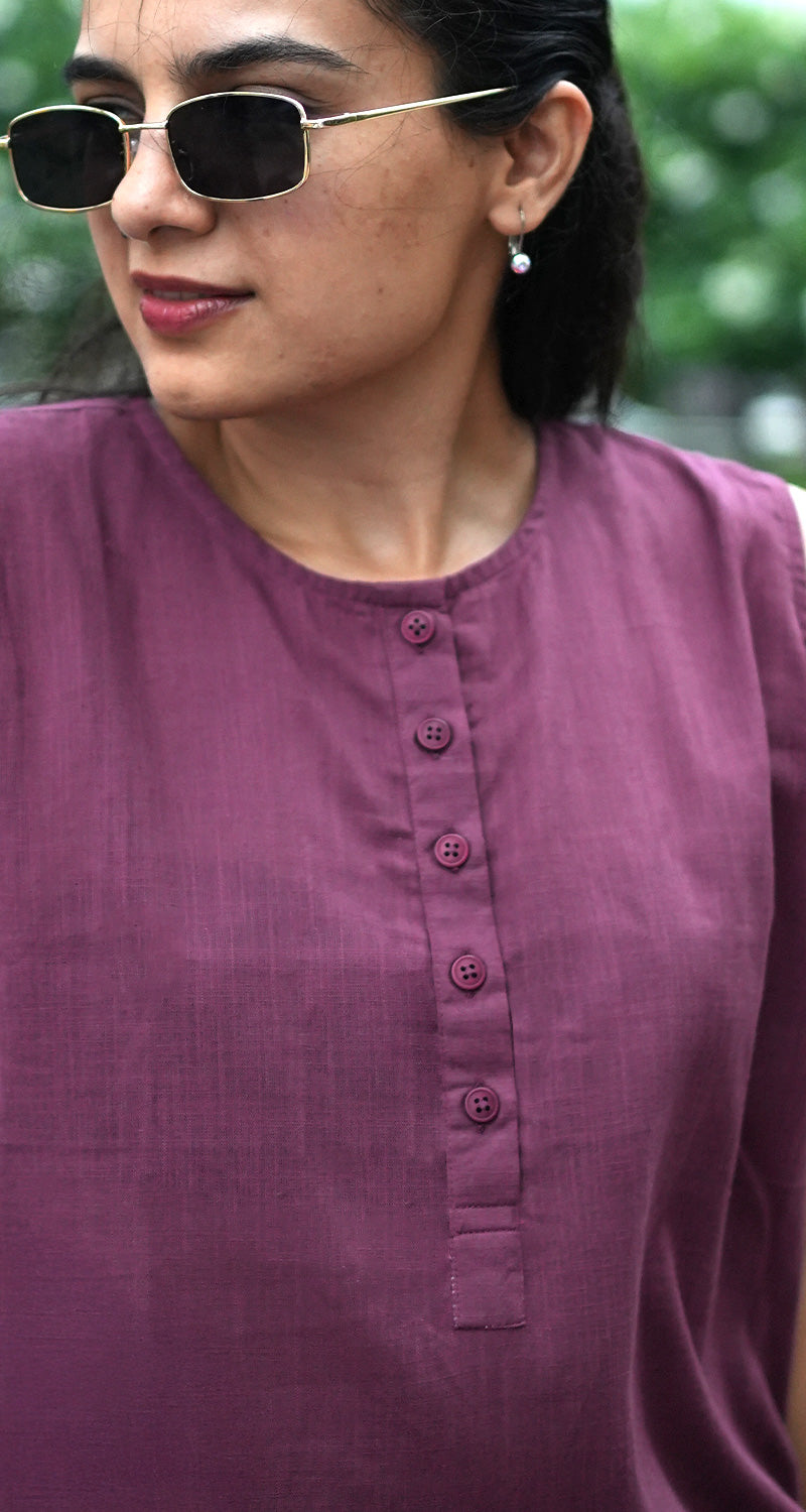 First Rain Kurta in Burgundy