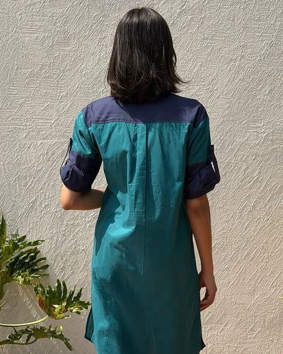 Postcard Co-ord Set in Deep Teal