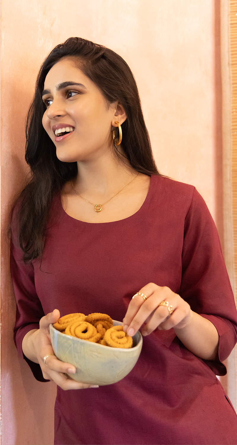 Fairy Lights Kurta in Burgundy